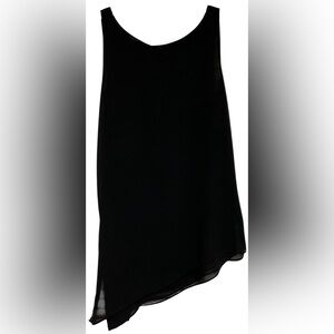 White House Black Market Black Sleeveless Asymmetrical Hem Blouse - Size S